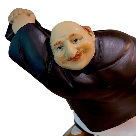 7in Resin Chubby Waiter Wine Bottle Holder Figurine Kitchen Bar Decor - Picture 2 of 10